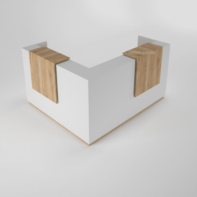L-shaped-wooden-reception-desk