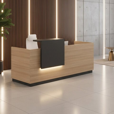 Mattia Reception Desk with LED lighting