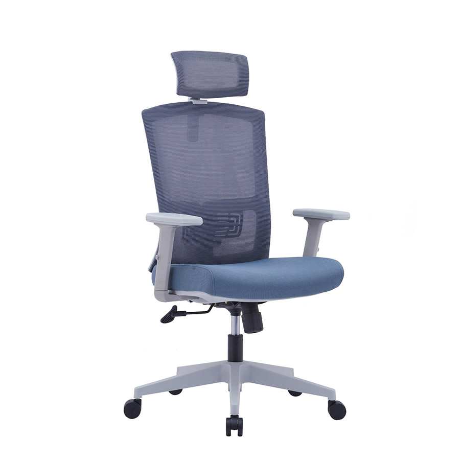 Aim Grey Office Chair with Grey Nylon Glass Fiber Frame & Butterfly Simple Lock Mechanism