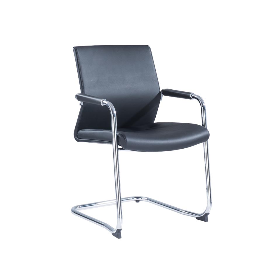Angel Black Leather Visitor Chair