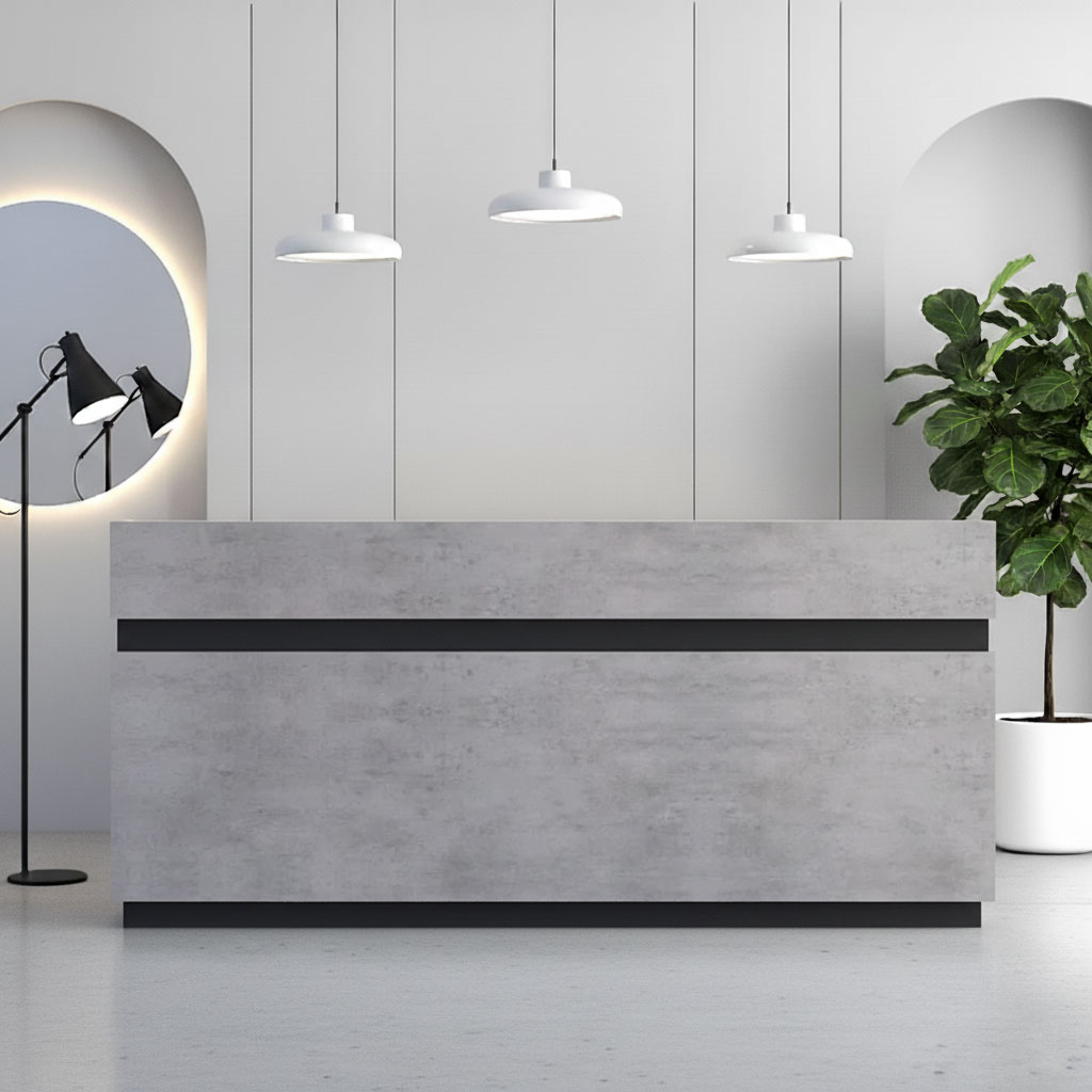 Luis Modern Reception Desk concrete finish